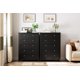 thumbnail image 3 of Cajonera Vertical con 5 Cajones - Mueble de Madera Negra con Cajones Profundos y Tiradores de Metal - Solución de Almacenamiento para Ropa, Accesorios y Artículos del Hogar, 3 of 7