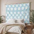 thumbnail image 3 of White Teal Daisy Large Tapestry for Bedroom Wall Hanging Tapestry, Spring Summer Floral Farmhouse Ceiling Backdrop Tapestries Poster Blanket Wall Decor for Teens Room Living Room Dorm 86" x 104", 3 of 8