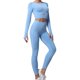 thumbnail image 1 of Women Sport Fitness Yoga Outfit 4 Colors Nylon Fabric Slim Fit Yoga Clothing Set for Running Dancing Volleyball, 1 of 5