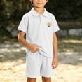 thumbnail image 2 of Odeerbi Niños 2 Piezas Preppy Outfit Oso Bordado Tenis Camisa de Golf y Pantalones Cortos Conjunto de Uniforme Escolar, 2 of 8