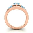 thumbnail image 4 of 2.00 T.C.W Fancy Pear Cut Aquamarine Gemstone & Natural Diamond Anniversary Ring for Ladies Solid 18K Rose Gold Size 9 by Diamond-Capitals, 4 of 8
