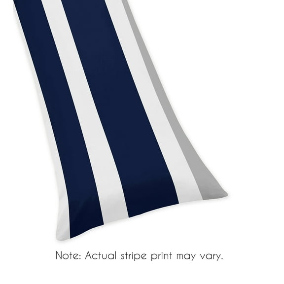Sweet Jojo Designs Stripe Blue and Grey Body Pillow Cover Case 54x20 (Pillow Not Included)