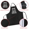 thumbnail image 4 of Rosoz Funny Bbq Delantales De Chef Negros Para Hombres May The Forks Be With You Delantales De Cocina Ajustables Con Bolsillo Impermeable A Prueba De Aceite Día Del Padre/Cumpleaños, 4 of 5