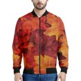thumbnail image 3 of Chaqueta con estampado 3D de hoja de arce de Canadá para hombres y niños, chaqueta informal con cremallera para la calle, sudadera estilo aviador para primavera y otoño, 3 of 5
