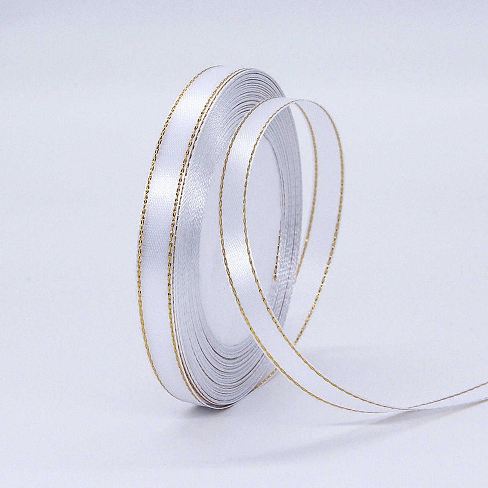 YWIYIUD 3PCS 25 Yard Exquisite Satin Ribbon Roll Satin Ribbon with Gold Edges Border Fabric Ribbon for Gift Wrapping Wedding Bouquet,Handmade Crafts Party Decoration