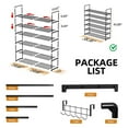 thumbnail image 7 of Riousery 6-Tier Shoe Rack, Metal Shoe Organizer with Hook, 40"L x 12"W x 44"H, Holds up to 45 Pairs for Entryway or Closet, Black, 7 of 7