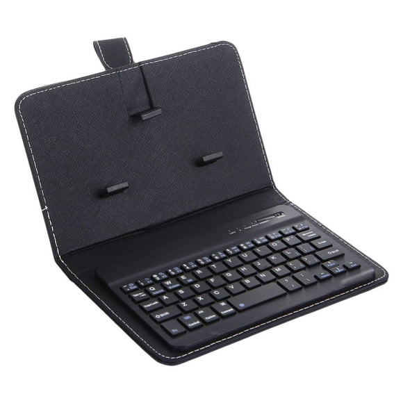 Bluethy Portable Wireless Bluetooth-compatible Keyboard with Faux Leather Case for iPhone Phone