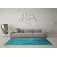 thumbnail image 3 of Ahgly Company Indoor Square Oriental Turquoise Blue Industrial Area Rugs, 8' Square, 3 of 4