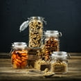 thumbnail image 6 of Mason Craft & More 4 Piece Airtight Glass Clamp Jar with Lids, Clear Square Mason Jars Storage Canisters (7oz, 12oz, 17oz, 22oz), 6 of 7