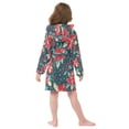 thumbnail image 7 of FORMRS Niños Bathrobe Unisex Hooded Robe Soft Plush Pajamas Sleepwear, Size 10-12T, Christmas Themed Leaves, 7 of 7