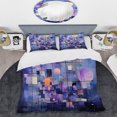 thumbnail image 2 of Designart "Abstract Geometric Tones in Blue II" Abstract Geometric Bedding Covert Set - Abstract Blue Modern Bed Set With 2 Shams, 2 of 5