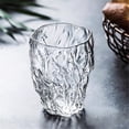 thumbnail image 3 of Vaso de vidrio con relieve de corteza de árbol, 266 ml (9 oz), vaso sin tallo de vidrio borosilicato for agua, jugo, leche o café., 3 of 7