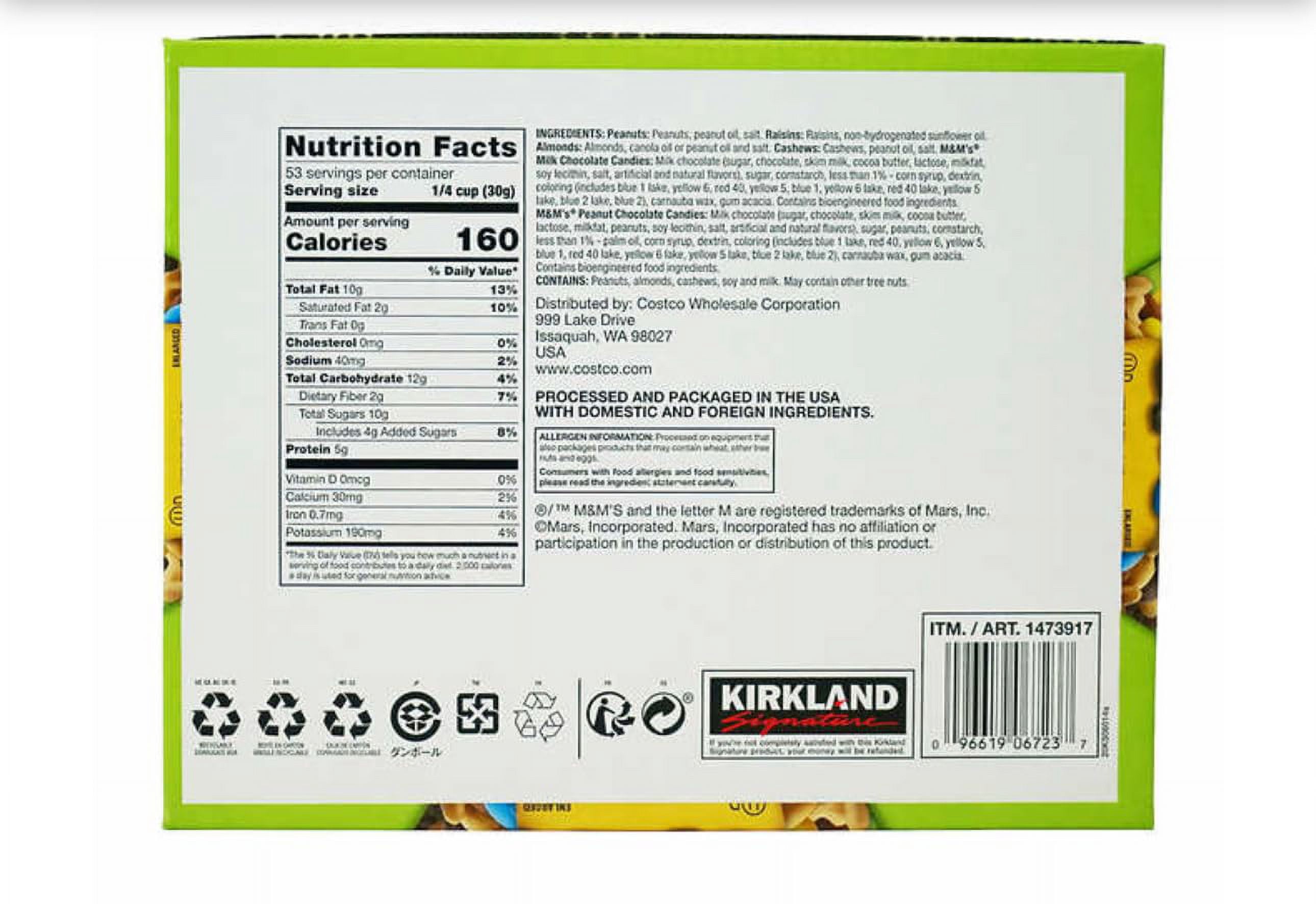 Kirkland Signature Trail Mix Snack Packs, 2 oz, 28-count