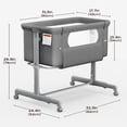 thumbnail image 6 of Babyomi Baby Bassinet with Adjustable 6-Level Height, Bedside Crib for Newborn, Grey, 6 of 6