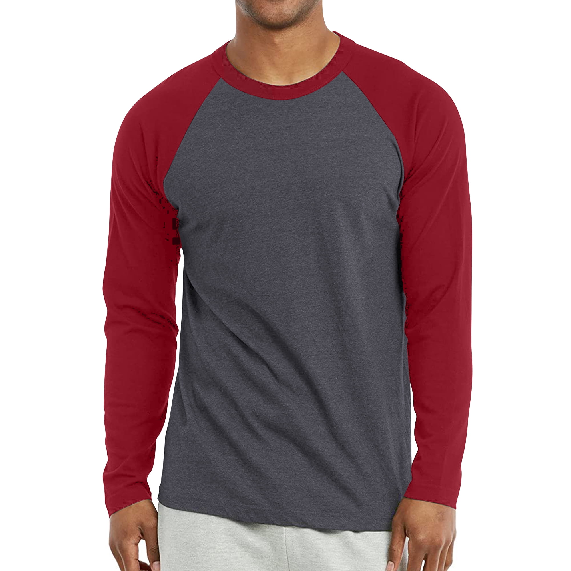 TOP PRO Men & Women Long Sleeve Baseball Raglan Tee Shirt Top (S-3XL)