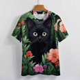 thumbnail image 3 of The Cat Is Hiding T Shirts Basic T-Shirt Short Sleeve Ladies Tee Shirt Summer Graphic Clothing, 3 of 6