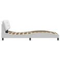 thumbnail image 5 of vidaXL Bed Frame with Headboard White 100x190 cm Faux Leather, 5 of 5