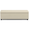 thumbnail image 6 of Avalon 54 inch Wide Contemporary Extra Large Storage Ottoman Bench in Satin Cream PU Faux Leather, 6 of 11