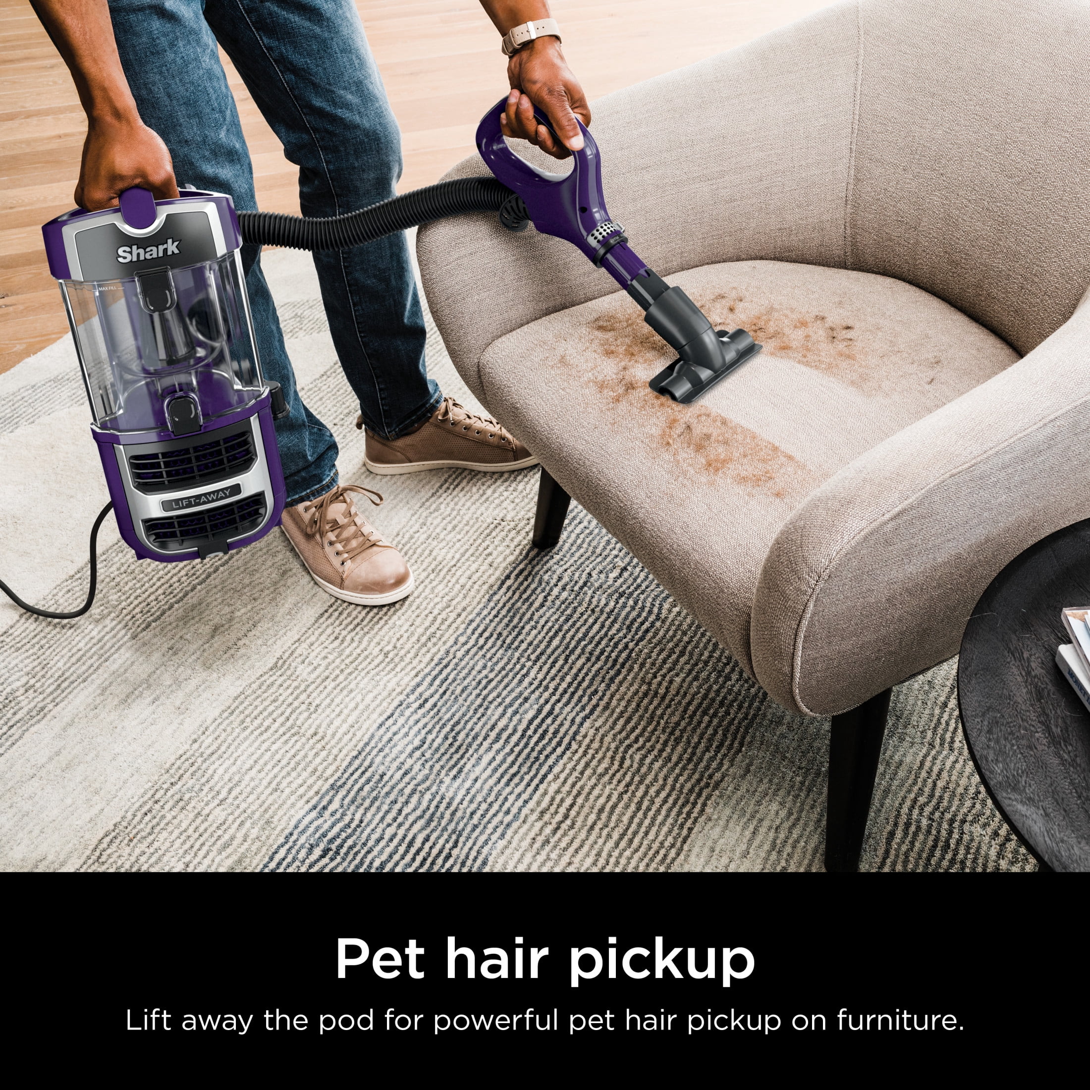 Shark Lift-Away Upright Vacuum, with Powerfins and Self-Cleaning Brushroll, Eggplant ZD201