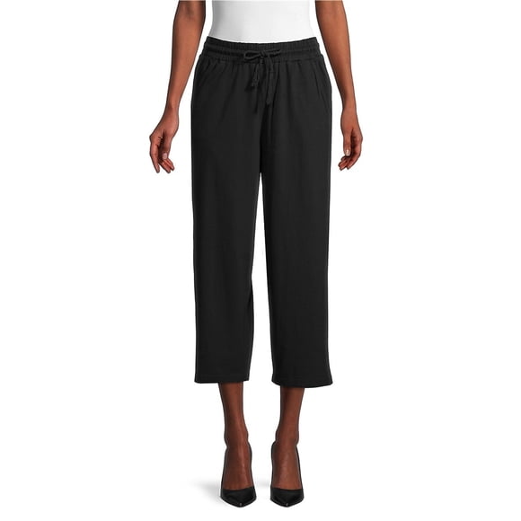 Pantalones cortos casuales de pierna ancha para mujer Elevenparis negro S/24