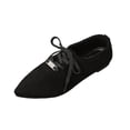 thumbnail image 2 of Aobny Business Casual Shoes Woman Shoes Wingtips Flat Shoes Micro-Wedge Teacher Shoes Shoes Black Arch Support Pointy Toe Lace-Up Summer Shoes for Women,Size 41, 2 of 9