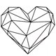 thumbnail image 1 of Adhesivo de pared de vinilo con forma de corazón geométrico para sala de estar, dormitorio, decoración artística del hogar, 1 of 1