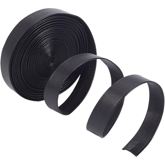 5m Foldover Leather Strap Strips 15mm Wide Glossy Leather Lacing String Black Thin Leather Lace Rope 1mm Thick Double Sided PU Leather Cord for DIY Craft Pet Jewelry Tooling Workshop