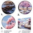 thumbnail image 3 of Designart "Pink Coral Riverside Serenity Coastal Tranquility" Lakes & Rivers Metal Art Print, 3 of 5