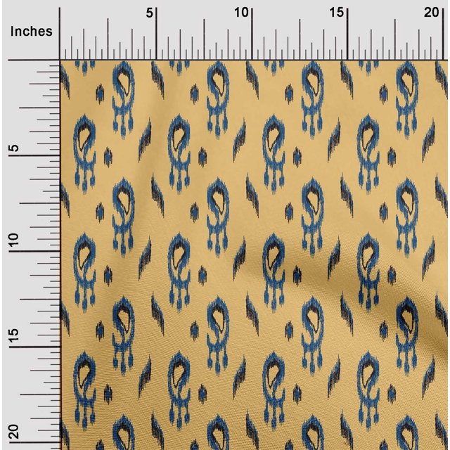 oneOone Georgette Viscose Fabric Paisley Ikat Decor Fabric Printed BTY 42 Inch Wide