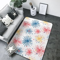 Area Rugs For Living Room Decor - Bright Colorful colorful fire Soft Anti Slip Throw Washable Rugs 5x7 For Bedroom, Indoor Carpet For Bedroom Living Room 80x58In