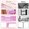 thumbnail image 4 of LAZZO Twin Over Twin Bunk Bed with Storage Drawers, Convertible Solid Wood Bunk Bed with Ladder & Safety Guardrail, No Box Spring Needed, Pink, 4 of 8
