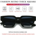 thumbnail image 3 of Square Sunglasses for Women Men Square Thick Frame Sun Glasses Simple Designer Style Shades, 3 of 6