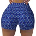 thumbnail image 2 of Haiem Blue Lantern Shapes No Front Seam Biker Shorts for Women Yoga Workout Gym Bike Shorts with Tummy Control Moisture-Wicking-, 2 of 9