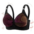 thumbnail image 3 of SMihono Women's Comfortable Seamless Bralette No Underwire Supportive Bra Adjustable Straps Full Coverage Everyday Bra Purple 44, 3 of 3