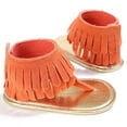 thumbnail image 3 of Infant Baby Girls Tassel Sandal Summer Shoes Anti-slip Newborn Prewalker Tassel Casual Baby Soft-soled Sandal Child Girls Casual High Quality Kids Shoes,Orange, 6-12 M, 3 of 7