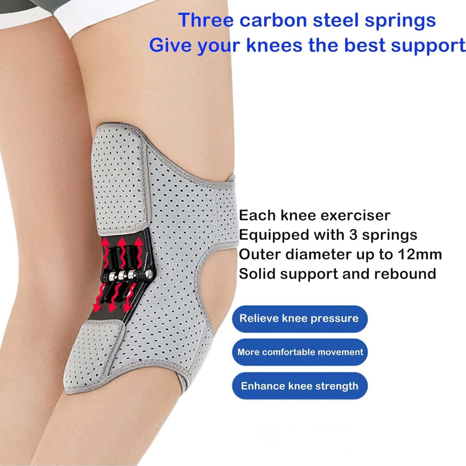 Swarous Knee Booster,2025 New Knee Assistive Device, KneeBooster Brace Joint Support Spring Stabilizer, KneeProtection Booster for Women Men Reduces Pressure on the Joint
