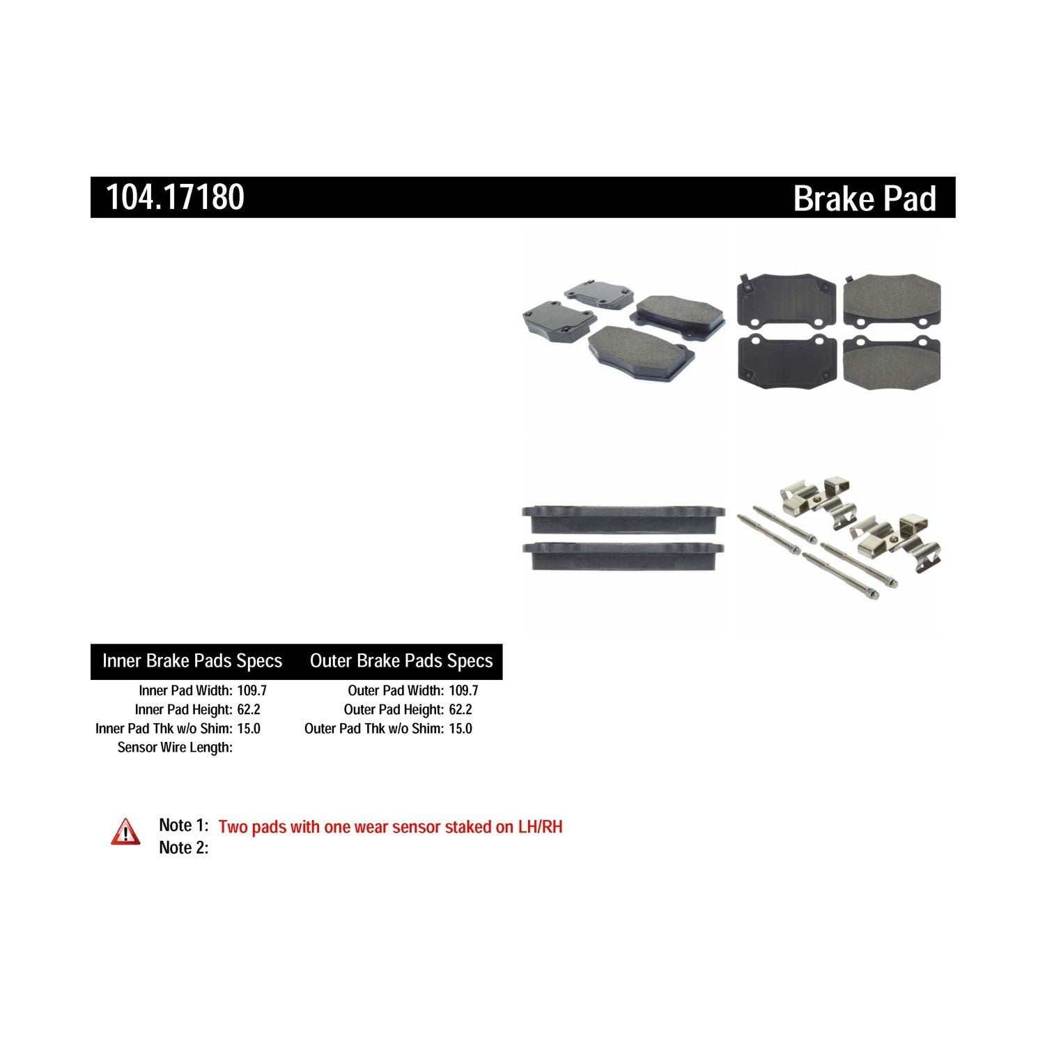Centric 104.17180 Posi Quiet Semi Met Pads