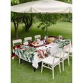 thumbnail image 3 of Outdoor Tablecloth with Umbrella Hole and Zipper, Christmas Rectangle Table Cloth 60x84 Inch Waterproof Tablecloth, Snowman Snowflake Trees Watercolor Birds Red Plaid Picnic Table Cover for Patio, 3 of 7