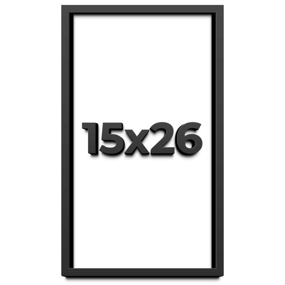 15x26 Shadow Box Frame Black | 1 inches Deep Real Wood Contemporary Shadowbox Display Frame | UV