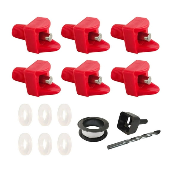 CarpNettore Horizontal Chicken Waterer Nipples Automatic Chicken Waterer System Water Saving 6pcs