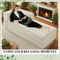 thumbnail image 5 of 78" Convertible Sofa Bed, Corduroy Deep Seat Folding Pull Out Couch with Pillows, No Assembly Modern Boneless Couch Compression Sofa in Box, Floor Sofa with Storage Pocket for Living Room Beige, 5 of 9