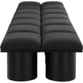 thumbnail image 4 of Meridian Furniture Pavilion Black Boucle Fabric Bench, 4 of 15