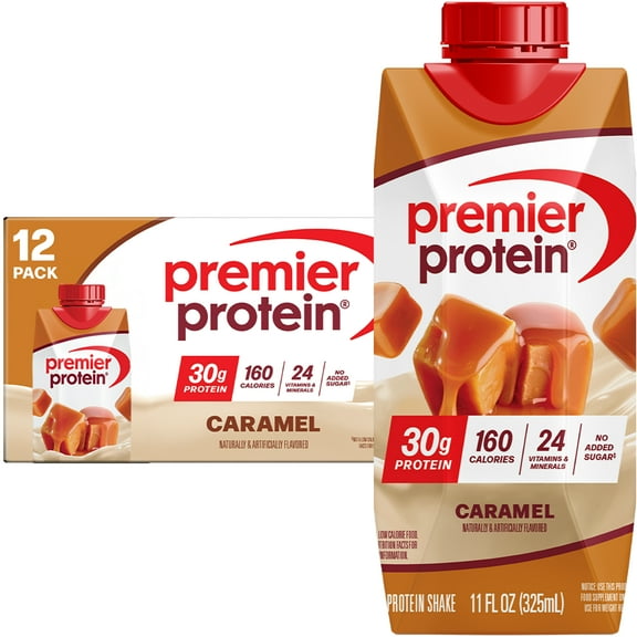 Premier Protein Shake, Caramel, 30g Protein, 11 fl oz, 12 Ct