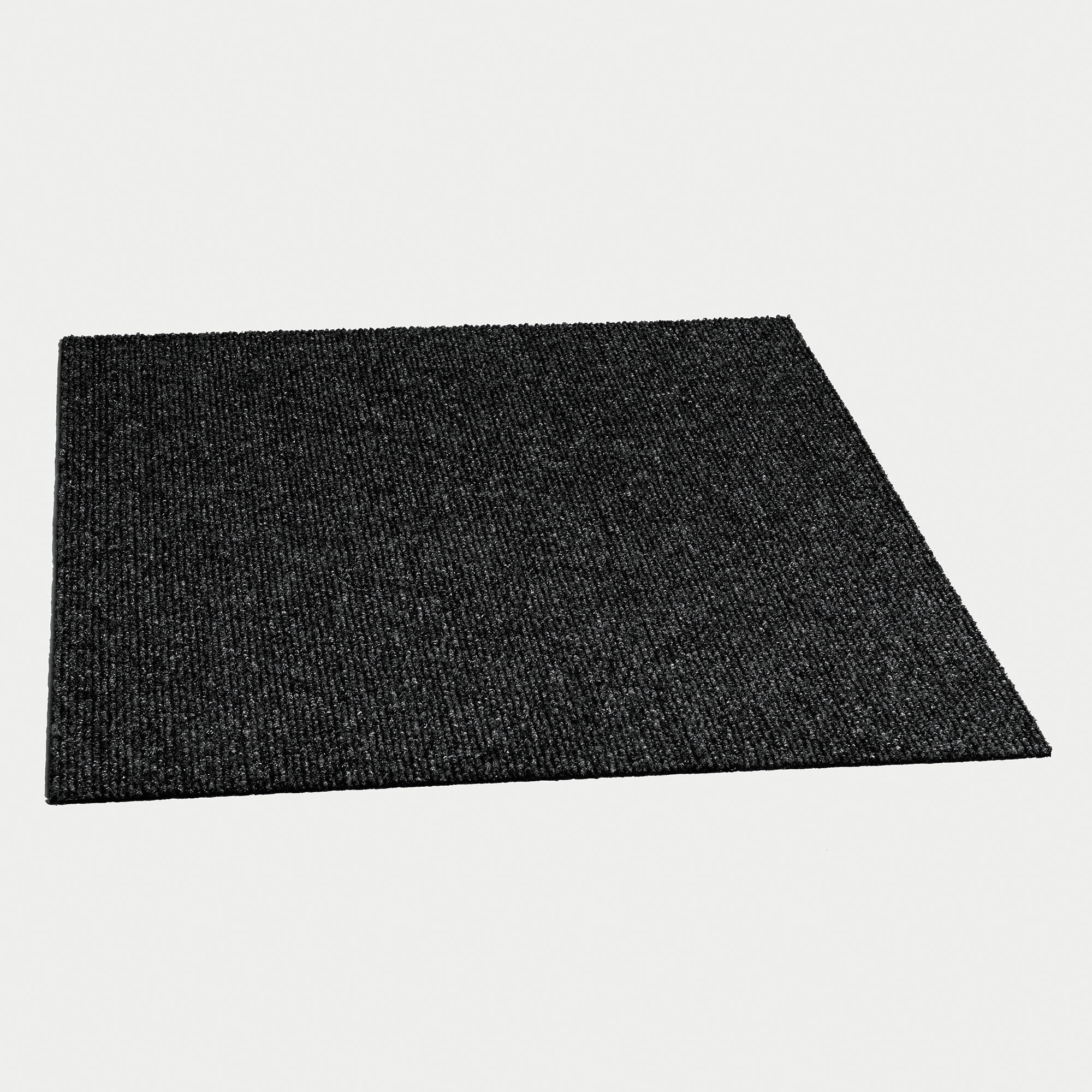 Foss Floors Black Ice 18'’ x 18’' Peel and Stick Indoor/Outdoor Carpet Tile 36 sq ft 16 Piece