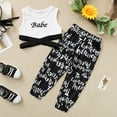 thumbnail image 3 of NZRVAWS Baby Girls Outfits 4 Years Baby Girls Letter Print Vest 5 Years Girls Pants 2Pcs Clothes Set,White, 3 of 8