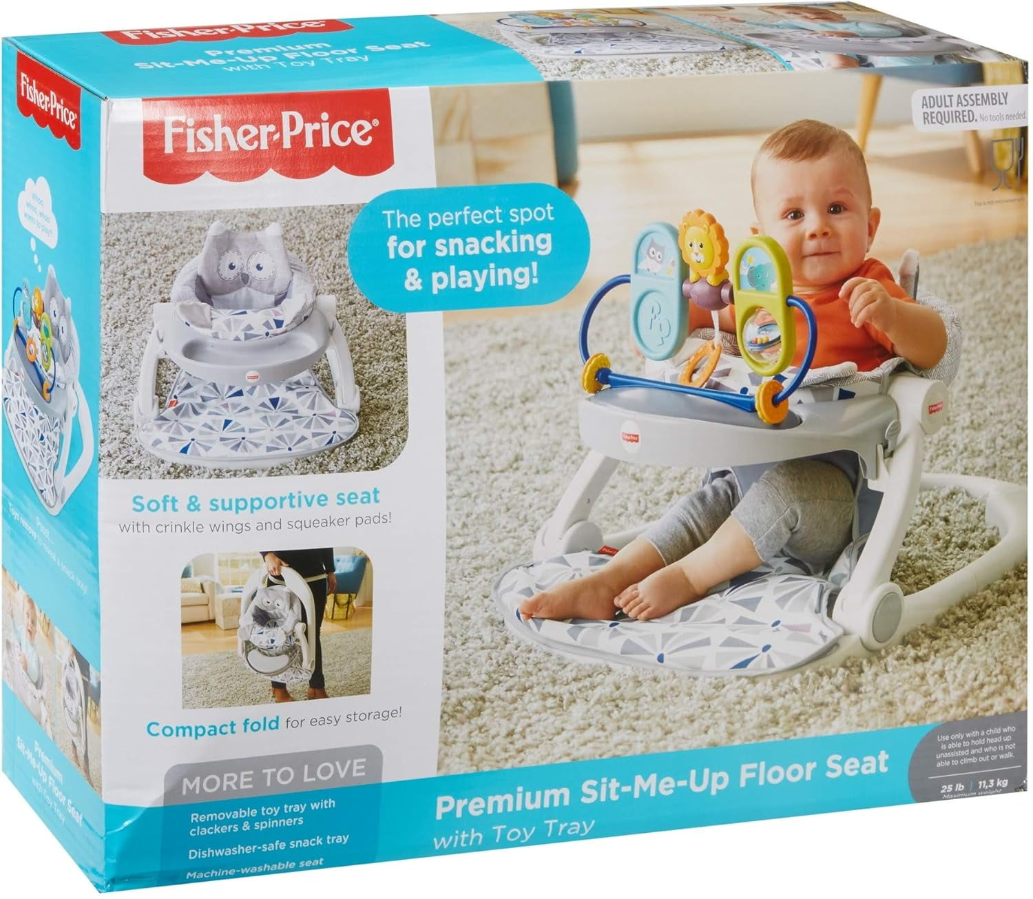 Fisher-Price Portable Baby Chair Activity Centre with Snack Tray and Toys