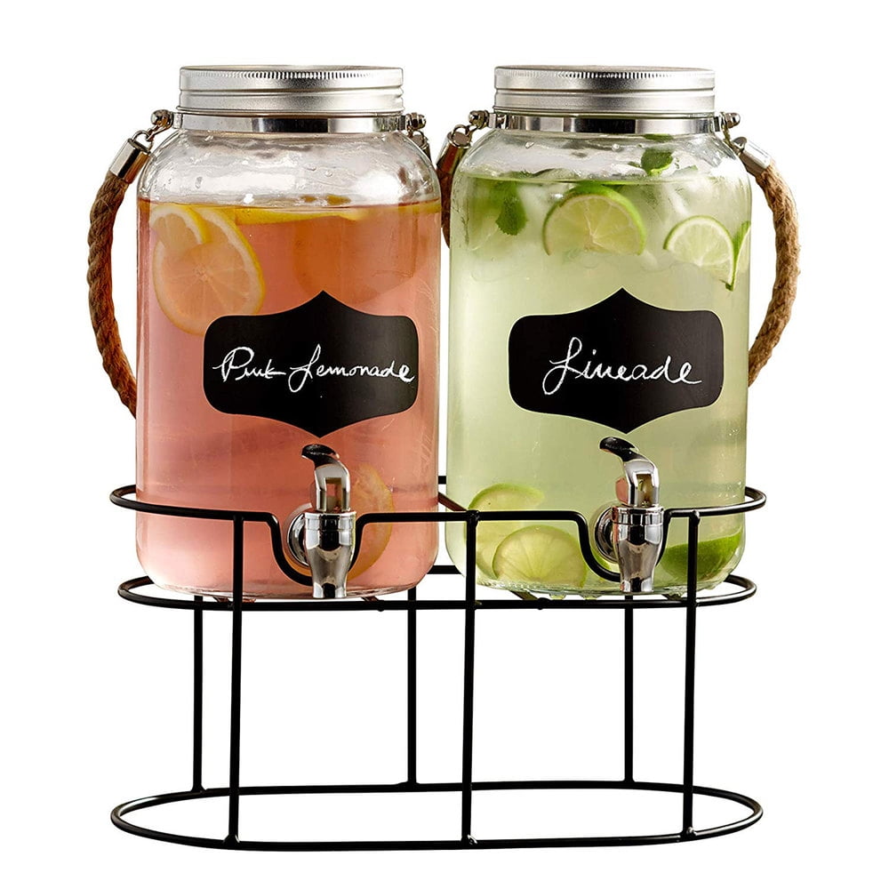 3.8 Liter Style Setter Trent Double Rope Handle Glass Beverage