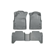 Husky Liners Weatherbeater Floor Mats | Fits 2005 - 2015 Toyota Tacoma Double Cab (Footwell Coverage) | Front & 2nd Row, 3-pc Grey - 98952