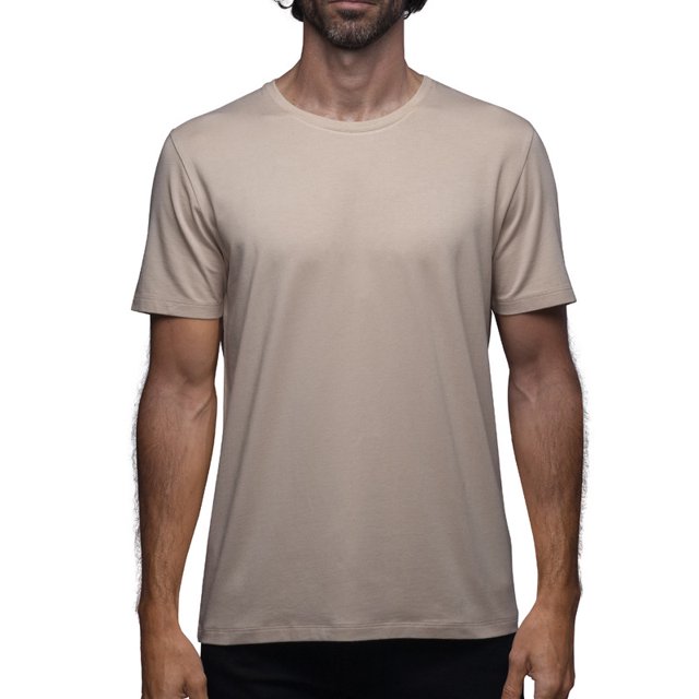 Playera Cuello Redondo Para Hombre De Algodón Pima y Tela Spandex Unbranded Co Crew Neck Nude XL