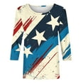 thumbnail image 4 of GERsome Womens 4th of July 3/4 Sleeve Tops Casual Loose Fit Crewneck T Shirts American Flag Patriotic Tee Shirts S-3XL, 4 of 5